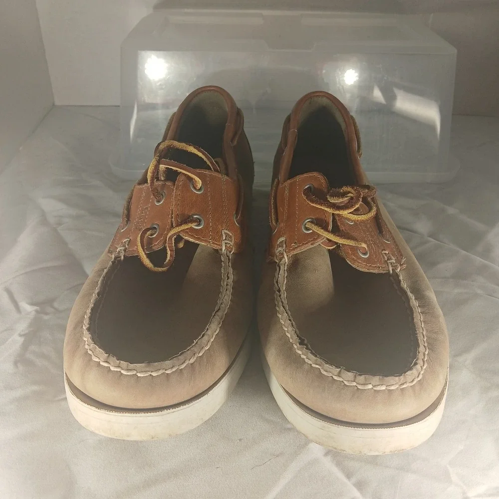 Bass Seafarer 1517-230‎ Mens Leather Boat Shoes Size 9.5M